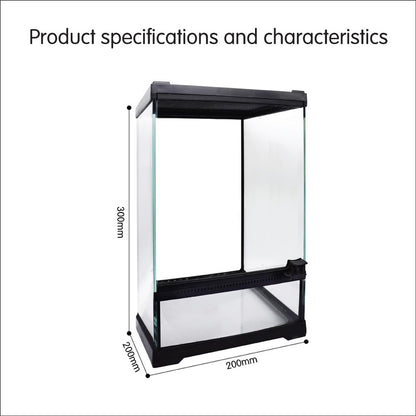 Mini Reptile Glass Terrarium Tank 8"x8"x12“ Full View with Front Opening Door and Enclosure Habitat Cage for Leopard Gecko Tarantula Young Lizard Hermit Crab Frog Insects Breeding Tank