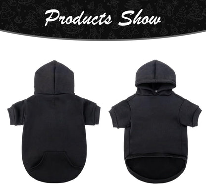 KOOLTAIL Basic Dog Hoodie - Soft and Warm Dog Hoodie Sweater with Leash Hole and Pocket, Dog Winter Coat, Cold Weather Clothes Sweatshirt for Small Medium Large Dogs Puppy Cat Boys Girls Black L