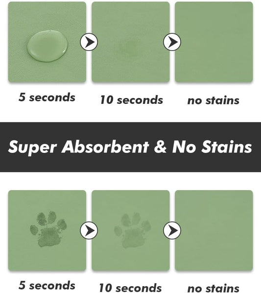 Absorbent Dog Food Mat-Dog Mat for Food and Water Bowl, Quick Dry Pet Food Mat, No Stains Cat Feeding mat, Cat Accessories Pet Supplies Mat for Messy Drinkers
