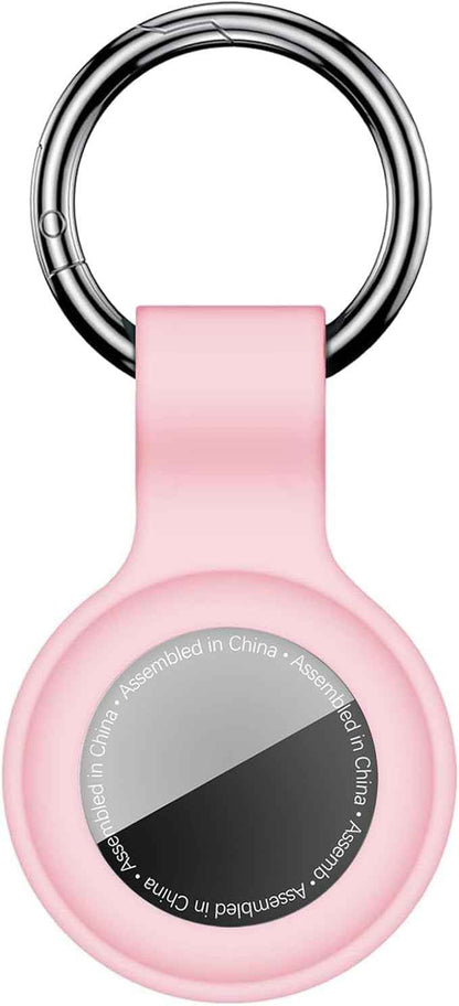 Compatible with AirTag Case Keychain for Air Tag Holder Silicone for AirTags Key Ring Cases Tags Chain foe for Apple for AirTag GPS Item Finders Accessories，Pink