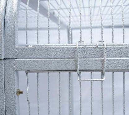 SENY Heavy Duty Large Walk-in Bird Aviary Cage, 79H x 86W x 62D inches, for Parrots, Macaws, Cockatoos, Reptiles, Dogs, Birds Flight Cage. (Silver White, Wire Size: 0.14")