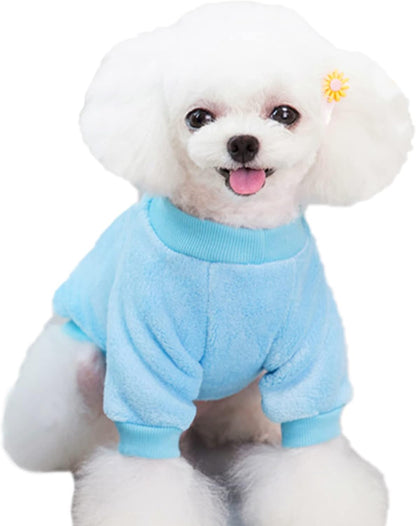 Jecikelon Pet Dog Clothes Dog Sweater Soft Thickening Warm Pup Dogs Shirt Winter Puppy Sweater for Dogs (Z01-Blue, Large)