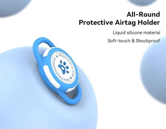 Airtag Dog Collar Holder, Durable & Lightweight Airtag Case, Slide-on Waterproof Protective Air Tag Holder for Dog Collar - for Dogs and Cats (Blue, Small)