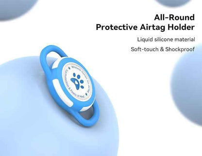 Airtag Dog Collar Holder, Durable & Lightweight Airtag Case, Slide-on Waterproof Protective Air Tag Holder for Dog Collar - for Dogs and Cats (Blue, Small)