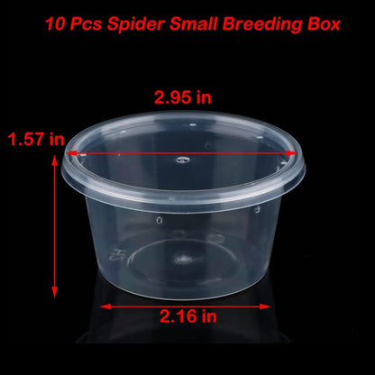 10 Pcs Spider Terrariums Breeding Box Small Round Hatching Container Acrylic Feeding Box for Spider Scorpion Centipede Insect