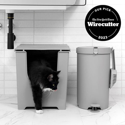 Modkat® Flip Litter Box, Front-Entry, Full Height Seamless Base, Reusable Litter Liner, Sifting Litter Scoop, 2X Bamboo Charcoal Filters