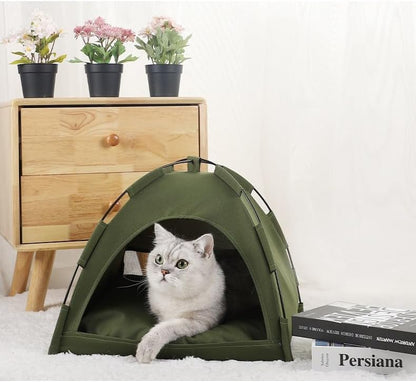 Cat Tent – Lightweight & Breathable Waterproof Shelter Designed for Indoor/Outdoor Adventures, Giving Your pet Safe Outdoor Exploration Joy. (Olive Drab, 19.7×19.7in)