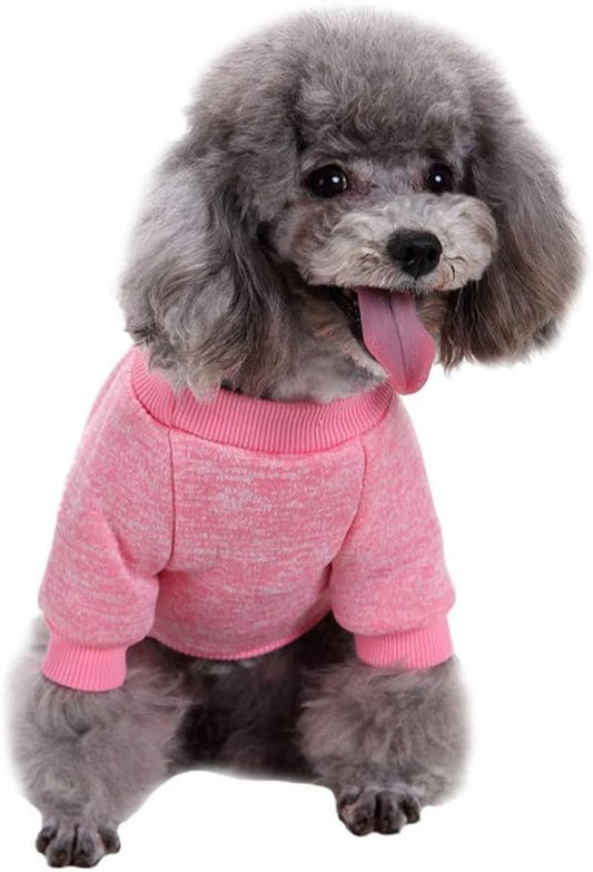Jecikelon Dog Clothes Dogs Sweater Soft Puppies Clothing Winter Puppy Sweaters Warm Outfit for Dogs Small XXS XS Cat Apparel (Pink, M)