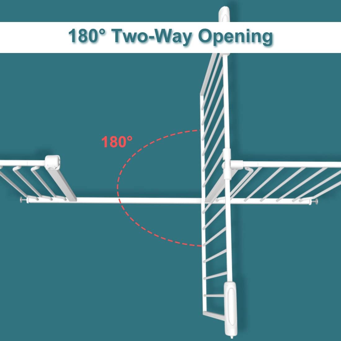 TSAYAWA Walk Through Baby Gate with Door, 43.5-48 Inch Wide Presure Mounted No Drill Metal Auto Close Child Gate for Stair Doorway - Indoor Outdoor Safty Gate for Toddler Dog Doggie, White