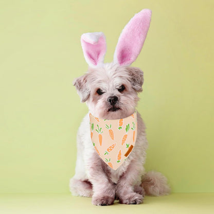 ADOGGYGO Easter Dog Bandanas, Rabbit Carrot Puppy Scarf, Multi Size Offered, Orange Blue Easter Bandana for Small Dogs Pets (Small)