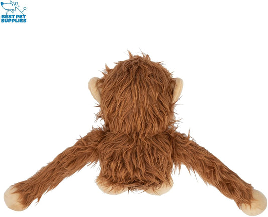 Best Pet Supplies Interactive Squeaky Dog Chew Toy, Ideal Dog Toys for Chewers, Small, Medium & Large Dogs, and Fetch Lovers - O-Hug-Atan (Brown), Large