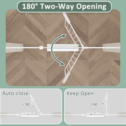 TSAYAWA Walk Through Baby Gate with Door, 48.1-52.7 Inch Wide Presure Mounted No Drill Metal Auto Close Child Gate for Stair Doorway - Indoor Outdoor Safty Gate for Toddler Dog Doggie, White