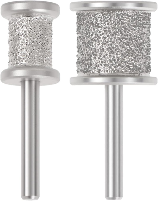 CAELUM 2Pack Diamond-Coated Pet Nail Grinder Bits, Dual Grit for Large & Small Dogs, 1/8” Shank for Dremel Nail Tools, Low Noise, Durable Nail Trimmer for Dogs, Top & Side Grinding