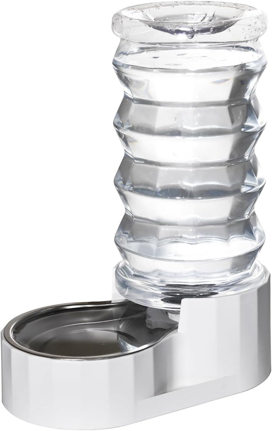 RIZZARI Large Gravity Water Dispenser: 8L Automatic Dog Water Feeder with Stainless Steel Bowl for Multiple Pets