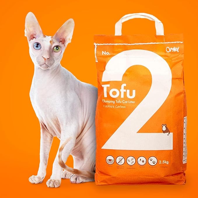 Omlet Premium Tofu Cat Litter | Clumping & Compostable | Absorbent and Sustainable | Excellent Odour Control and High Absorbency | No. 2 - Tofu - 5 lbs. 8 oz.