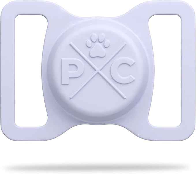 Pup Culture AirTag Dog Collar Holder, Extra-Durable, Lightweight, and Protective AirTag Case for Dog Collar -Track Your Pet Using an Apple AirTag - Dog Collar AirTag Holder- Lavender 1.5 Inch Collar