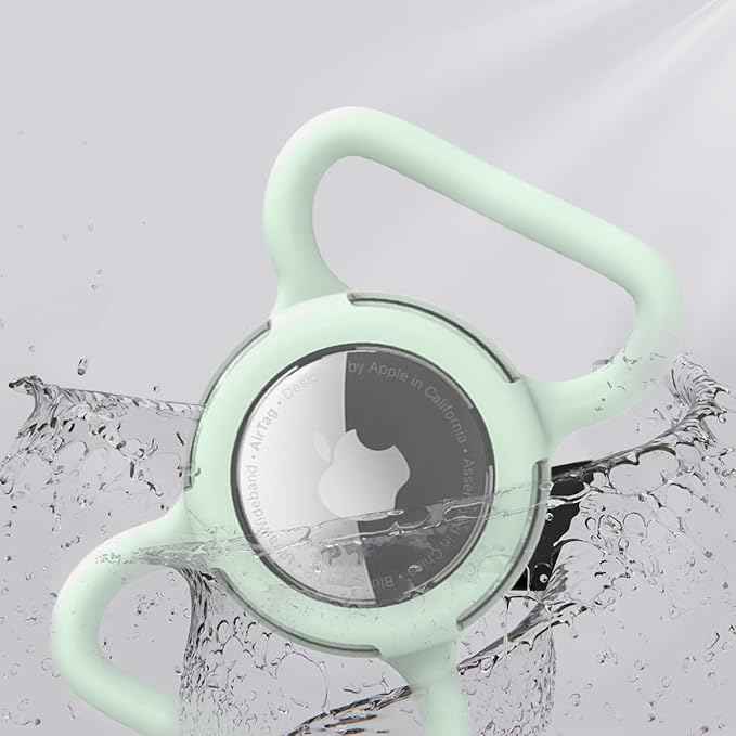 Waterproof Airtag Dog Collar Holder, Silicone & ABS Airtag Holder for Dog & Cat Collars, Ultra-Durable, Lightweight and Protective Airtag Case (Luminous, Large)