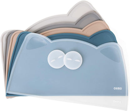 OHMO 3 Pack Small Cat Food Can Lids, Silicone Pet Food Can Lids Covers for 3 oz 2.5 oz Cat Food Cans, Dark Blue