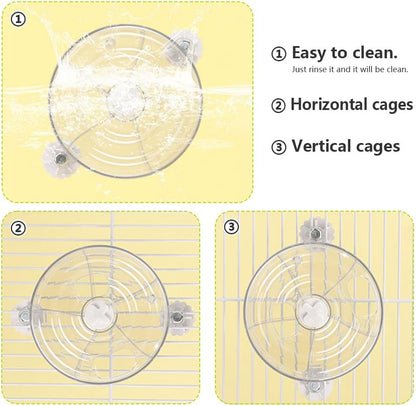 Transparent Rotating Anti Spill Parrot Feeder Bowl Cage Mounted Foraging Toy for Cockatiel Budgies Lovebirds Small Medium Parrots