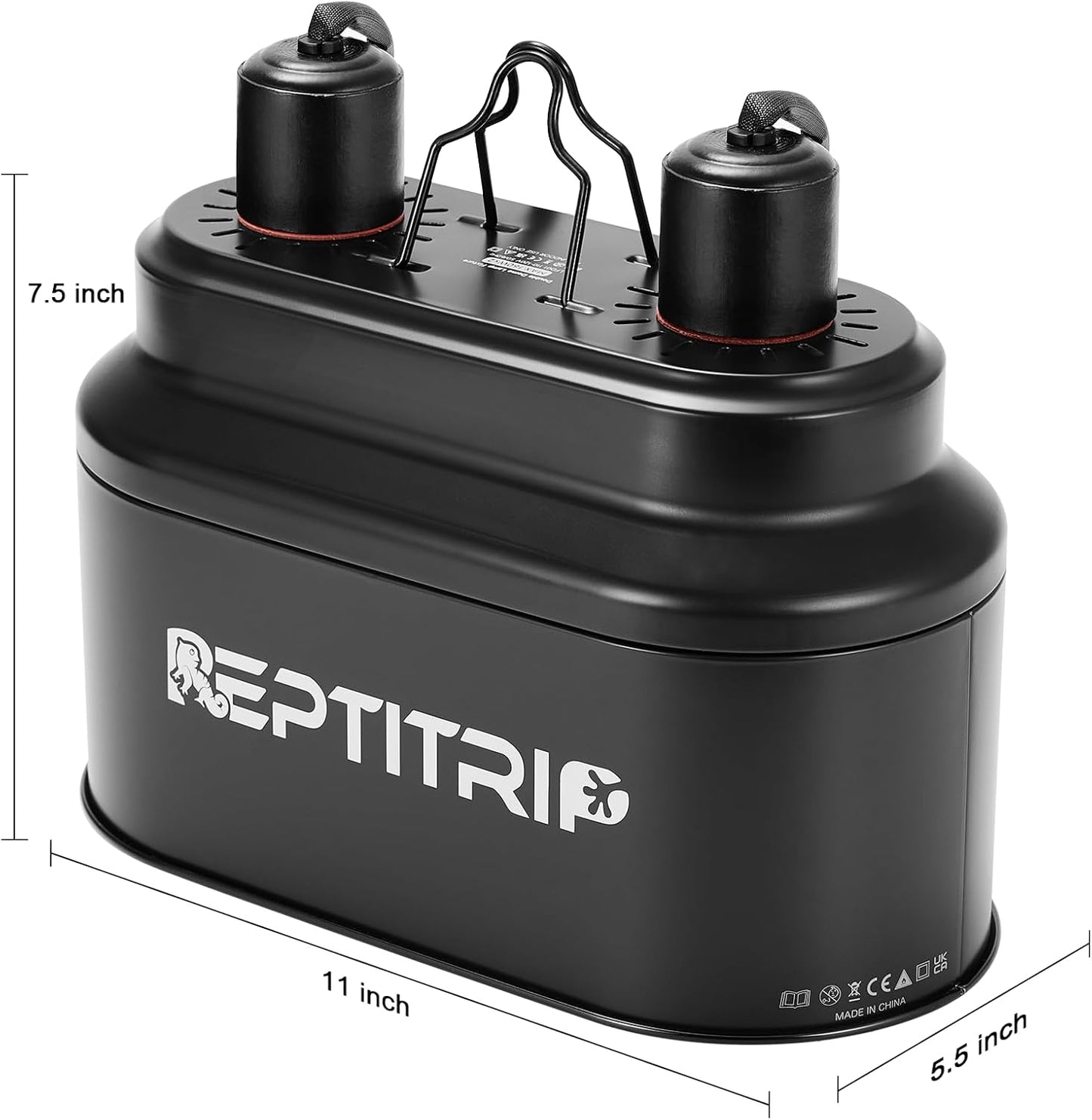 Dual Reptile Light Fixture with 100W Daytime Heat & UVB 10.0 Reptile Bulb, 2 Independent Switches, Reptile UVA UVB Light Combo Pack