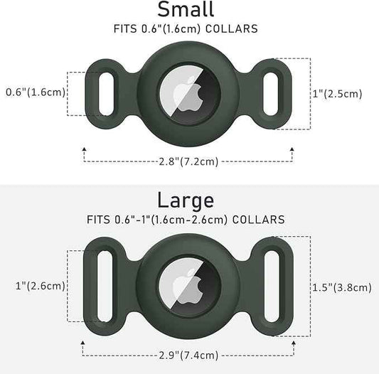 2 Pack Case for Airtag Dog Cat Collar Holder, Soft Silicone Anti-Lost Waterproof Protective Case Compatible with Apple Airtag, for Pet Dog Cat Collars Holder