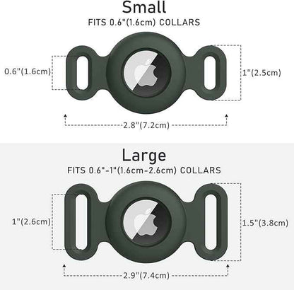 2 Pack Case for Airtag Dog Cat Collar Holder, Soft Silicone Anti-Lost Waterproof Protective Case Compatible with Apple Airtag, for Pet Dog Cat Collars Holder