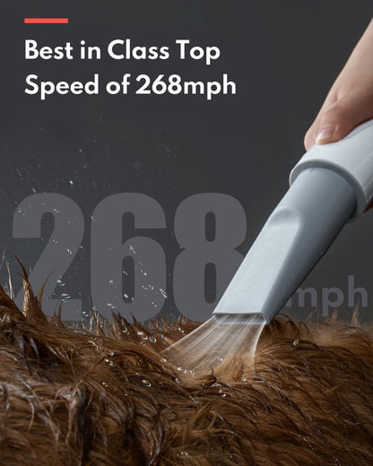 HomeRunPet Dog Dryer, Pet Hair Dryer with 99 Adjustable Wind Speed and Temperature Control, 3 Different Nozzles, Quiet Dog Blow Dryer, Professional Pet Hair Drying for Dogs