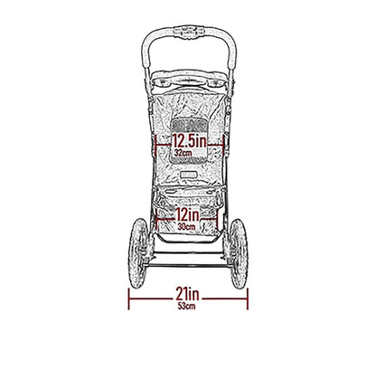 Pet Gear No-Zip Jogger Pet Stroller for Cats/Dogs, Zipperless Entry, Airless Tires, Easy One-Hand Fold, Cup Holder + Storage Basket, Navy