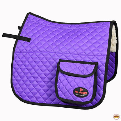 HILASON Western Horse Luxury Quilted Saddle Pads with Pockets | Pad