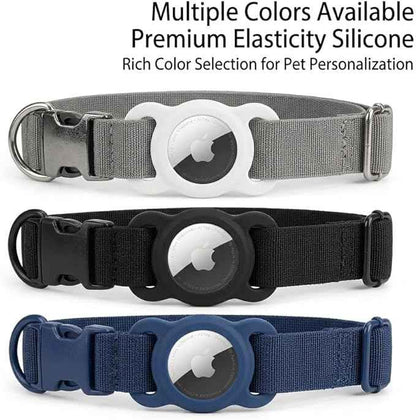 SWINCHO for AirTag Holder 1st & 2nd Generation [2 Pack] Waterproof Silicone AirTag Dog Collar Holder (Black&White)