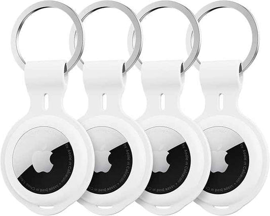 4 Pack for Airtag Case Holder Keychain Silicone for Apple Air Tagholder Waterproof for Air Tags Cover Key Ring Accessories GPS Item Tracker for Luggage Suitcases Pet Dog Cat Collar Bike Keys Car Kids