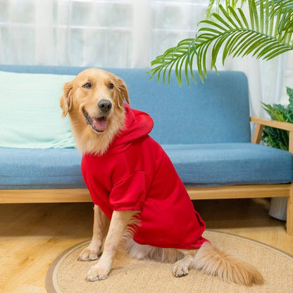 KOOLTAIL Basic Dog Hoodie - Soft and Warm Dog Hoodie Sweater with Leash Hole and Pocket, Dog Winter Coat, Cold Weather Clothes Sweatshirt for Small Medium Large Dogs Puppy Cat Boys Girls Red XL/XXL