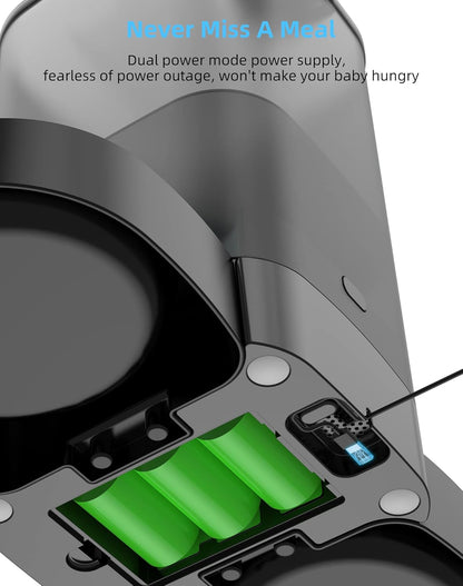 HoneyGuaridan 5L Automatic Cat Feeder for Two Cats, Cat Food Dispenser with Stainless Steel Bowl,Timed Feeder Programmable 1-6 Meals Control, Dual Power Supply,Desiccant Bag Black