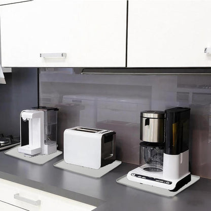 Waterproof Silicone Mat with Raised Edges 24x16 Inch, Water Cooler Mat & Countertop Protector for Hardwood Floors, Non-Slip Kitchen Appliance Pad for Pets Cats Dogs Feeding Bowls, Easy to Clean (Gray）