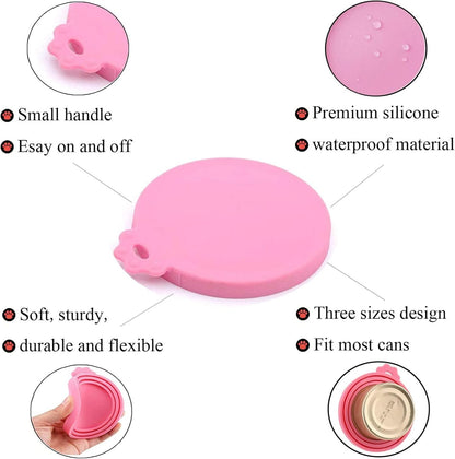 Can Lids | 4 Pack | Universal BPA Free Silicone Pet Food Can Covers | Fit Most Dog Cat Food Canned (Mix Color 4)