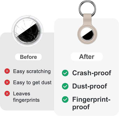 Case for AirTag 2nd Gen (2026) & 1st Gen, Silicone Holder Keychain Key Ring, Protective Cover for Apple for Air Tags, GPS Finder Accessories for Bags, Pets, Kids, Luggage, Milk Tea Color
