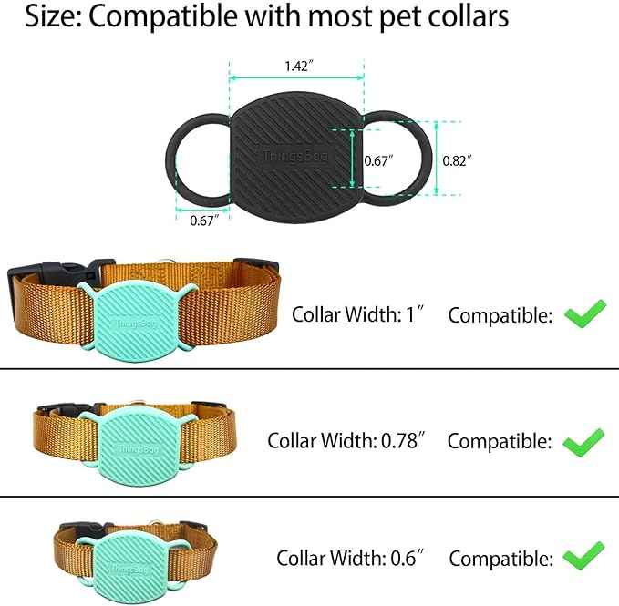 Dog Collar Airtag Holder 2 Pack, Waterproof Companion of Air Tag Trackers Locator Case, Protective itag Apple GPS Holder Compatible with Cat Collars, Silicone Dog airtag Holder(Black Green)