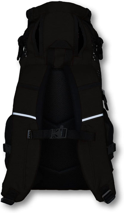 K9 Sport Sack Plus 2 - Small, Jet Black - Ideal for Dogs 13-16” Long - Adjustable, Backpack-Style Carrier with Multi-Functional Storage Pack, Thick Shoulder Straps & Padded Back Panel