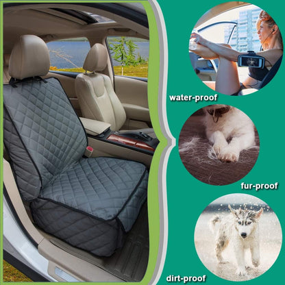 Waterproof Front Seat Cover Dog Car Seat Covers Nonslip and Full Protection with Side Flaps Fits Most Cars, Trucks, SUVs(Grey, 1Pack) - Pawvie