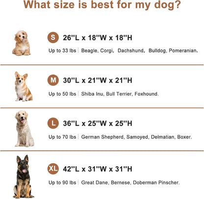 36 Inch Collapsible Soft Dog Crate for Large Dogs, 4-Door Foldable Travel Dog Kennel with Durable Mesh Windows for Indoor & Outdoor Portable Pet Crate, Soft Side Dog Crate, Beige