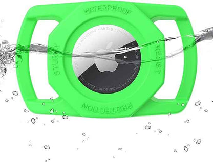 SANKALA Airtag Dog Collar Holder, [1 Pack] Waterproof Airtag Case for Dog Collar, TPU & Silicone Full Body Covered Anti-Lost Apple Air Tag Collar Holder Protective Airtag Case for Pet Collar, Green