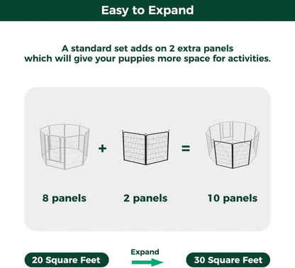 FXW Rollick Unleashed Dog Playpen for Indoor, Yard, RV Camping, 45 inch 2 Panels for Large Dogs, Black│Patented