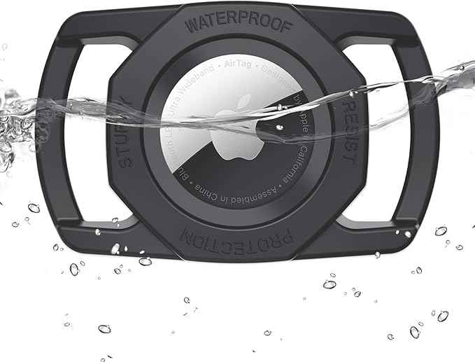 SANKALA Airtag Holder for Dog Collar, [1 Pack] Waterproof Dog Collar Airtag Holder, Soft Silicone Full-Body Protective Anti-Lost Air Tag Case, Ultra-Durable, Easy Installation, Lightweight, Black