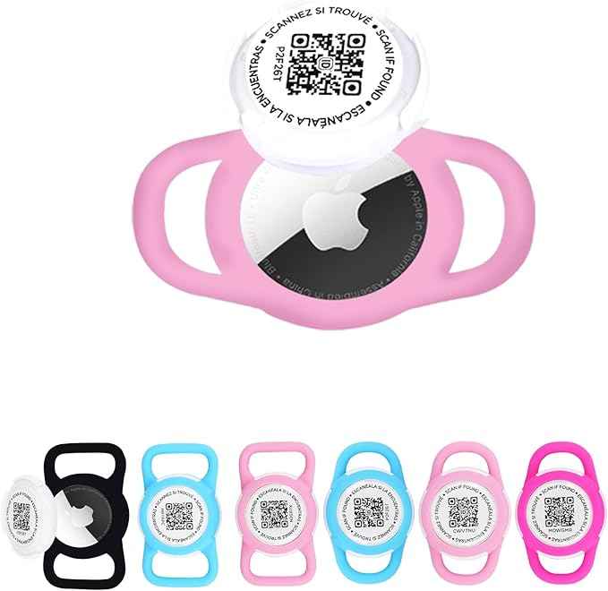 Smart Pet Tracker Holder for Pets - Waterproof Silicone Case, Durable Collar Attachment for Cats & Dogs, Easy Tracking Accessory (Pink, s)
