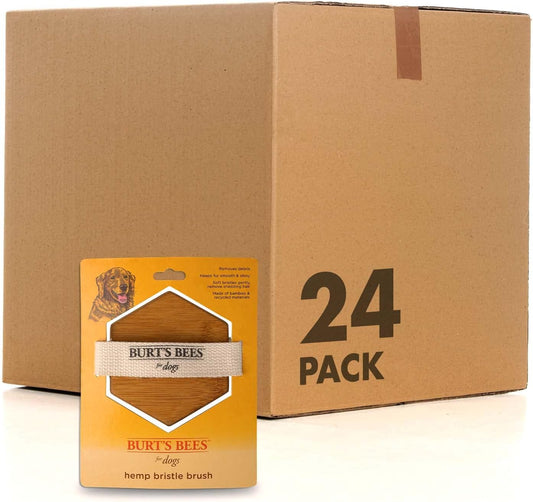 Burt's Bees for Pets Palm Brush with Hemp Bristles | Best Ergonomic Dog Brush To Groom Large Dogs | Easy to Hold Dog Brush Handle Reduces Stress On Your Wrist | Ideal for Daily Grooming, 24 Pack