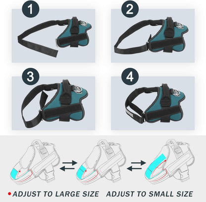 Bolux Dog Harness, No-Pull Reflective Dog Vest, Breathable Adjustable Pet Harness with Handle for Outdoor Walking - No More Pulling, Tugging or Choking (Turquoise, S)