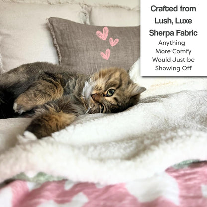 Cat Blanket for Indoor Cats – 29" Soft Sherpa Fleece Pet Throw, Washable Reversible Dog Blanket for Small Dogs, Cats, Kittens, Couch Bed Sofa Car Protector – Sage