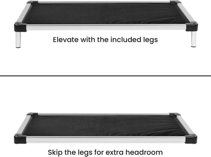 K9 Ballistics Chew Proof Armored Padded Dog Crate Bed, Virtually Indestructible, Legs Included (Obsidian Black, Large (41" L x 27" W x 5" H))