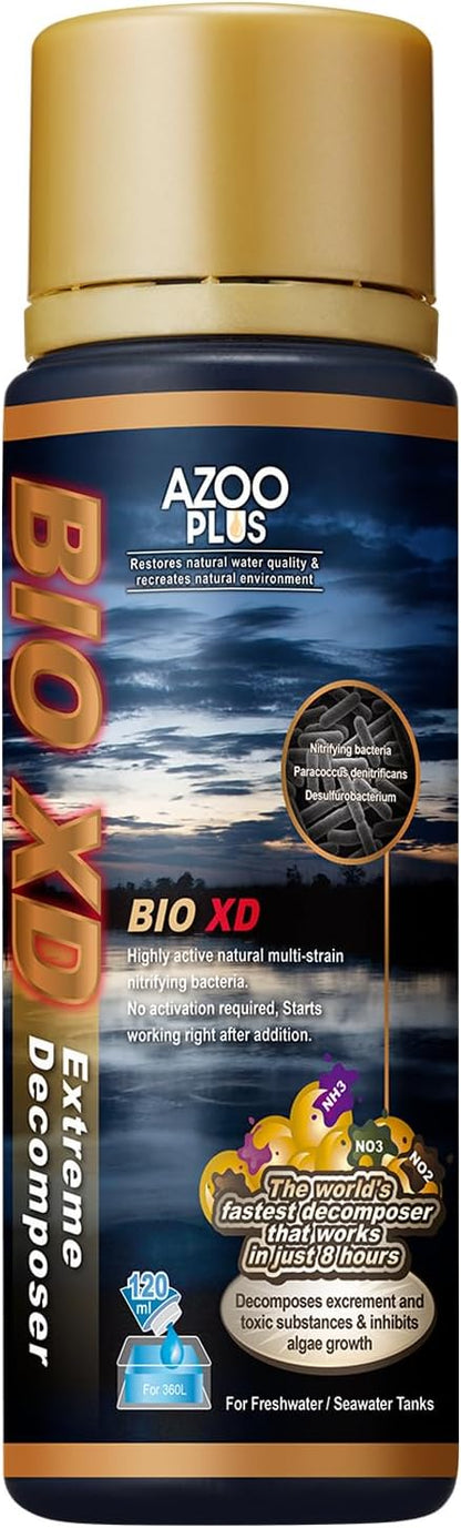 AZOOPLUS BIO XD Extreme Decomposer Nitrifying Bacteria for Freshwater and Saltwater Fish Tank 4.05 Ounces
