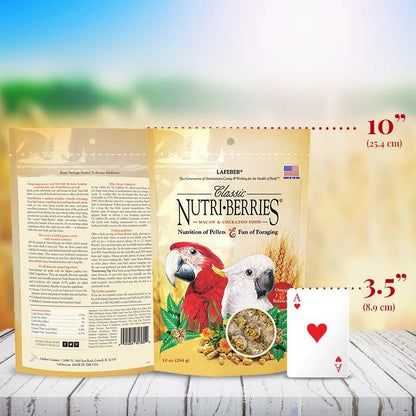 LAFEBER'S Classic Nutri-Berries Pet Bird Food, Made with Non-GMO and Human-Grade Ingredients, for Macaws and Cockatoos (10 oz Pack of 2)